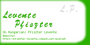 levente pfiszter business card